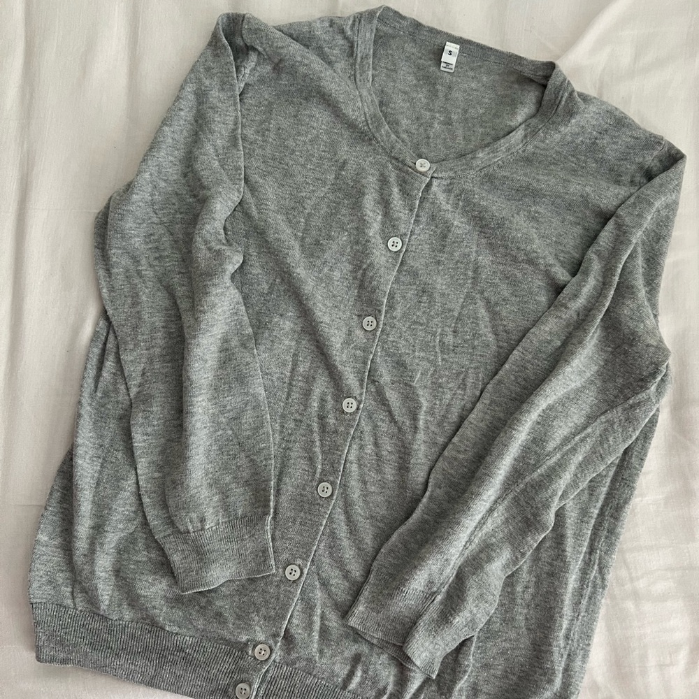 Muji Light Grey Cardigan Size S